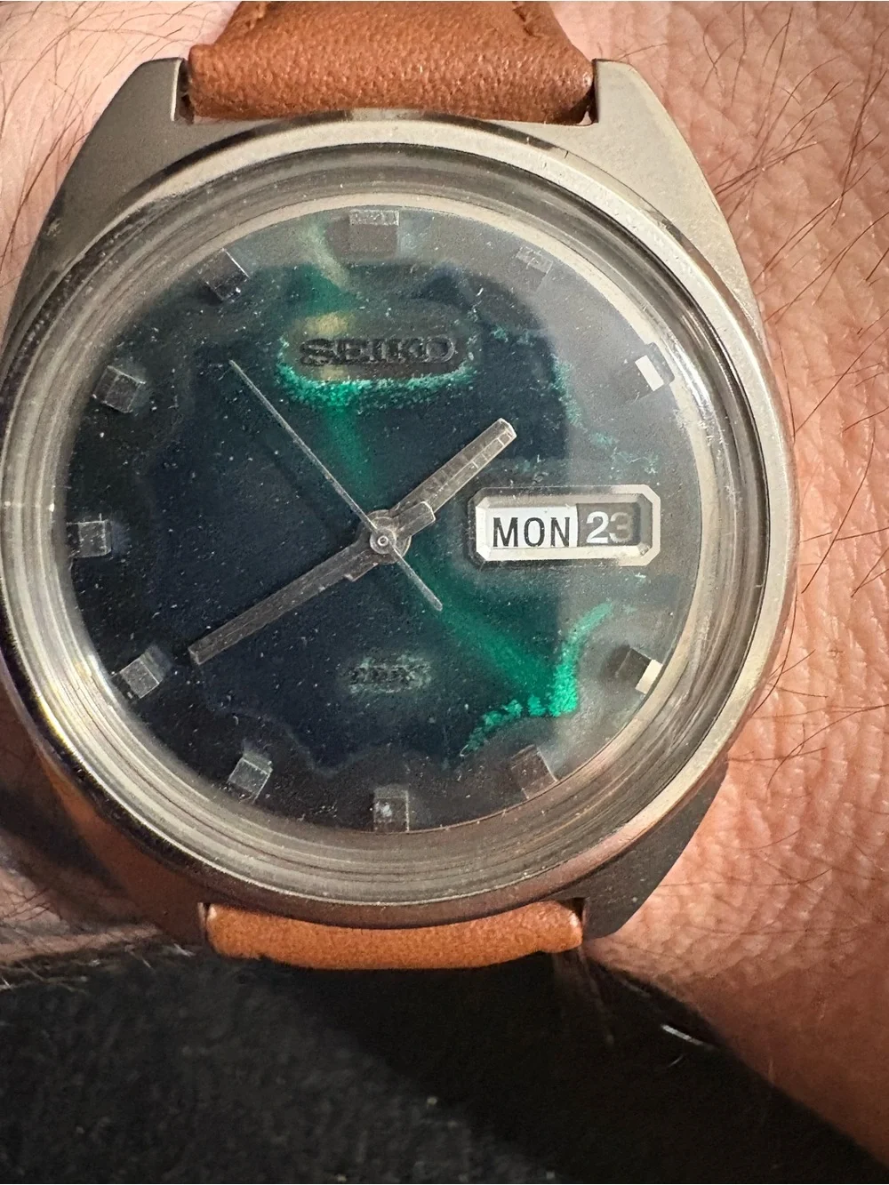 Vintage June 1968 Seiko DX Automatic(Ref. 6119-8100) Emerald Green Sunburst Dial